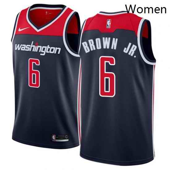 Womens Nike Washington Wizards 6 Troy Brown Jr Swingman Navy Blue NBA Jersey Statement Edition